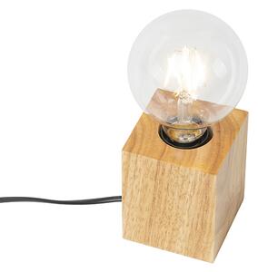 Rustikálna stolná lampa drevo prírodné - Bloc
