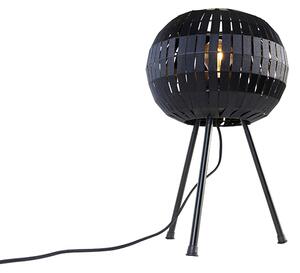 Moderná trojnohá stolná lampa čierna - Zoë