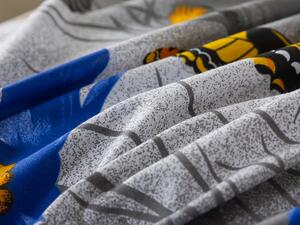 XPOSE® Bavlnené obliečky KARLA na dve postele - modré/sivé