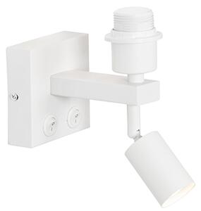 Moderná nástenná lampa biela s lampou na čítanie - Brescia