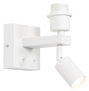 Moderná nástenná lampa biela s lampou na čítanie - Brescia