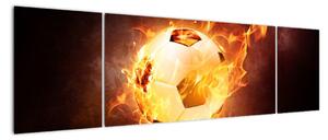 Obraz horiaceho futbalovej lopty (Obraz 170x50cm)