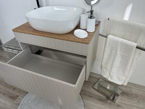 Kúpeľňová skrinka s umývadlom a doskou ICONIC Cashmere DU140/1 | 140 cm