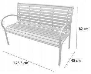 Moderná záhradná lavička v tmavohnedej farbe 125 x 60 x 80 cm