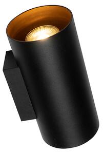Inteligentná nástenná lampa čierna so zlatom 2-svetlá vrátane Wifi GU10 - Sab