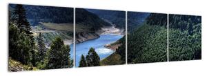 Obraz rieky medzi horami (Obraz 160x40cm)