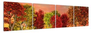 Obraz prírody - farebné stromy (Obraz 160x40cm)