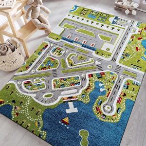Senzorický detský koberec s motívom prímorského mesta Zelená