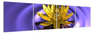 Obraz kvetu vo vode (Obraz 160x40cm)