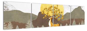 Abstraktný obraz - strom (Obraz 160x40cm)