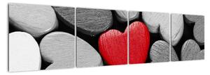 Červené srdce - obrazy na stenu (Obraz 160x40cm)