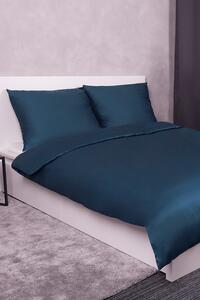 Jednofarebné saténové obliečky tmavomodré modrá 140x220 cm