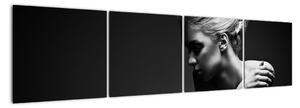 Čiernobiely obraz ženy (Obraz 160x40cm)