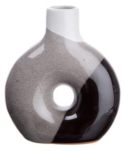 LOOP Váza 20 cm - biela/čierna