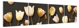 Obraz zlatých tulipánov (Obraz 160x40cm)