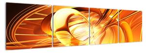 Oranžový abstraktný obraz (Obraz 160x40cm)