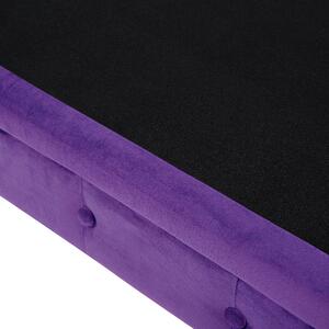Kreslo Chesterfield fialové zamatové čalúnenie nohy z tmavého dreva súčasný dizajn