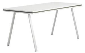 Kancelársky pracovný stôl LAYERS, výsuvná prostredná doska, 1700 mm, biela / sivá