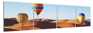 Obraz - teplovzdušné balóny v púšti (Obraz 160x40cm)