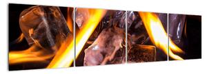 Obraz ľadových kociek v ohni (Obraz 160x40cm)