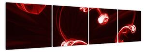 Abstraktný obraz - červené srdce (Obraz 160x40cm)