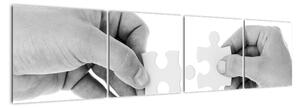 Čiernobiely obraz - puzzle (Obraz 160x40cm)