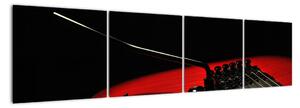 Obraz červené gitary (Obraz 160x40cm)