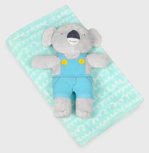 Set detskej deky a hračky David Koala modrá 75x100 cm