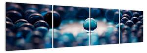 Obraz modré sklenené guľôčky (Obraz 160x40cm)