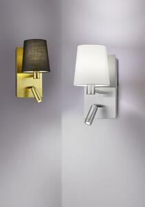 Trio MARRIOT | Nástenná moderná lampa s látkovým tienidlom Farba: Nikel