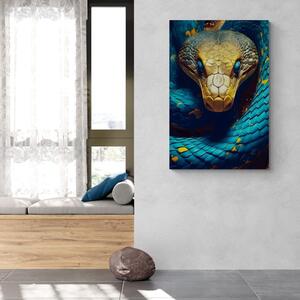 Obraz modro-zlatý had