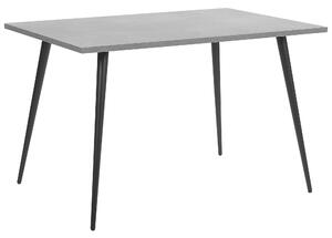 Jedálenský stôl sivý betónový efekt čierne kovové nohy 120 x 80 cm obdĺžnikový tvar pre 4 osoby moderný glamour štýl kuchyňa jedáleň