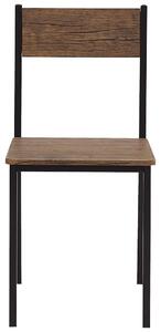 Jedálenská súprava jedálenský stôl 110 x 70 cm a 4 stoličky z tmavého dreva z čierneho oceľového rámu priemyselný štýl