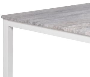 Jedálenská súprava, stôl 110 x 70 cm a 4 sivá stolička s bielym oceľovým rámom, moderný štýl