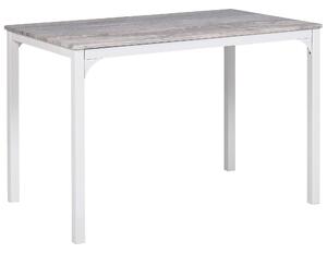 Jedálenská súprava, stôl 110 x 70 cm a 4 sivá stolička s bielym oceľovým rámom, moderný štýl