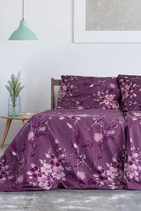 Krepové obliečky Fiori fialová 140x200 cm