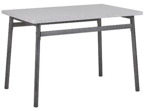 Sada jedálenského stola 110 x 70 cm a 4 sivých stoličiek ​s čiernym oceľovým rámom, moderný štýl