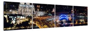 Obraz nočného pohľade na mesto (Obraz 160x40cm)