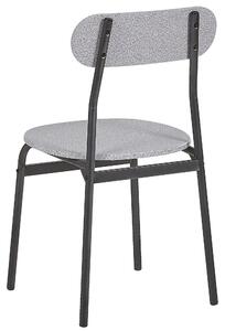 Sada jedálenského stola 110 x 70 cm a 4 sivých stoličiek ​s čiernym oceľovým rámom, moderný štýl