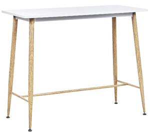 Jedálenský stôl biely MDF doska stola 90 x 50 cm kovová drevená povrchová úprava kovové nohy minimalistické