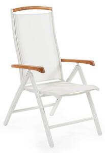 Brafab Záhradná polohovateľná stolička ANDY Farba: Biely rám– biely výplet