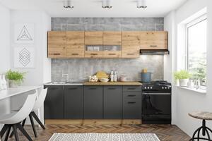 Halmar Kuchynská linka PERLA 260 dub artisan/tmavo sivá