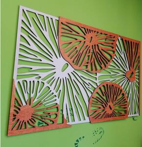 Vyrezávaný obraz na stenu z drevenej preglejky orange 3D efekt KODJAK