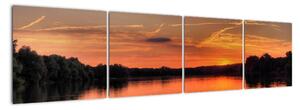 Západ slnka na jazere, obraz (Obraz 160x40cm)