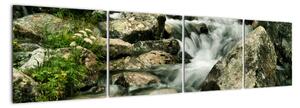 Horský vodopád - obraz (Obraz 160x40cm)