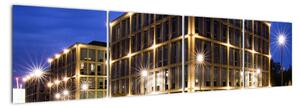 Osvetlené budovy - obraz (Obraz 160x40cm)