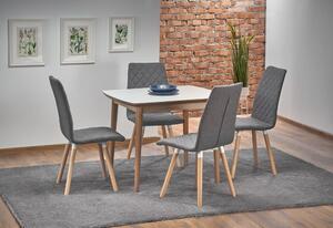 Halmar Rozkladací jedálenský stôl BARRET 90(190)x80 biely mat/dub lefkas