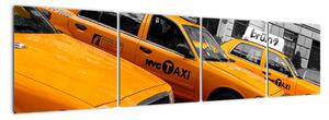 Žlté taxi - obraz (Obraz 160x40cm)
