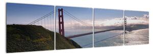 Golden Gate Bridge - moderné obrazy (Obraz 160x40cm)