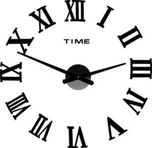 Stylesa Nástenné hodiny nalepovacie rímske čísla 2D OLIVA P031 i čierne